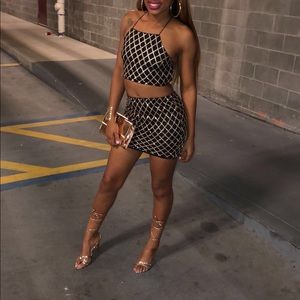 Two piece gold and black set
